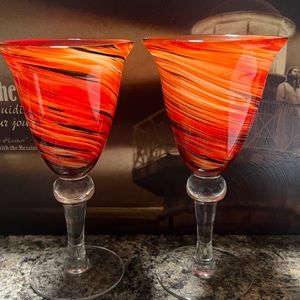 Red twist water goblet